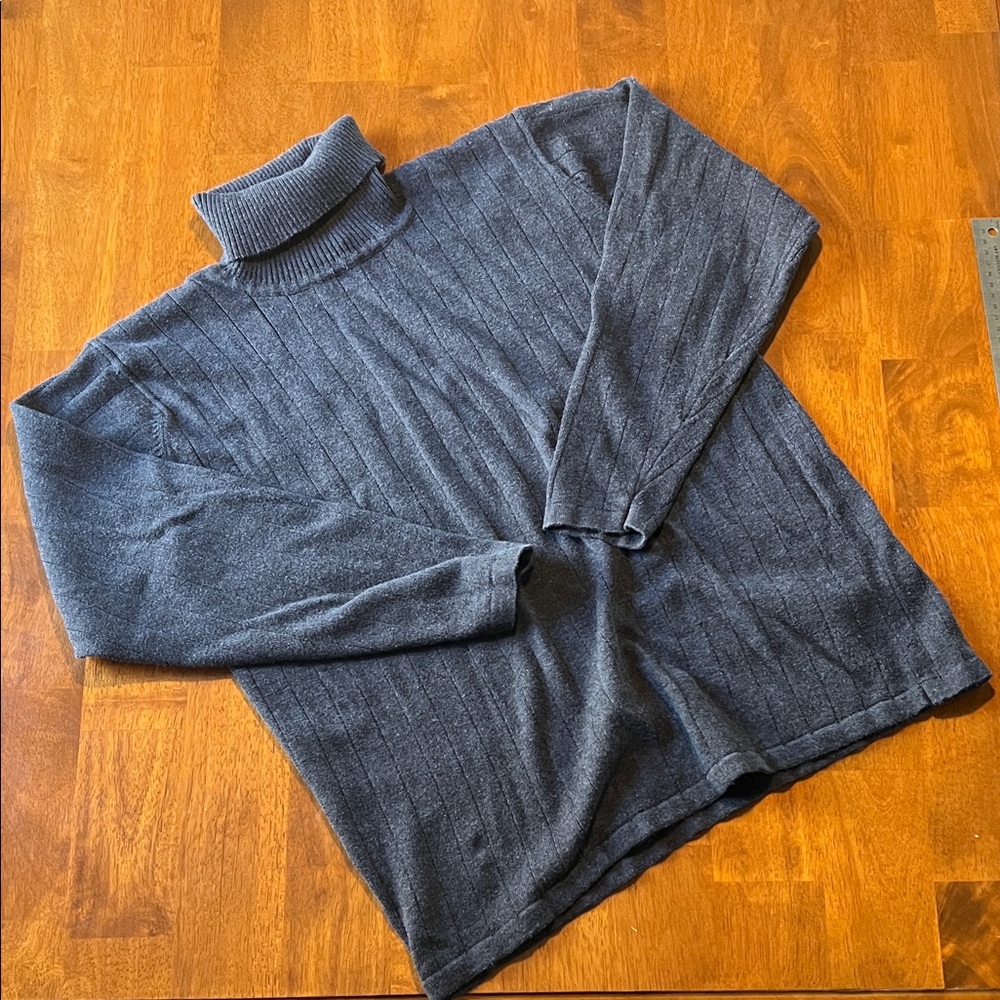 Summit Hill 100% Cotton Dark Gray Turtle Neck Sweater size XL